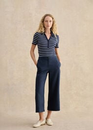 Lillie Wide Leg Trousers, Navy, hi-res