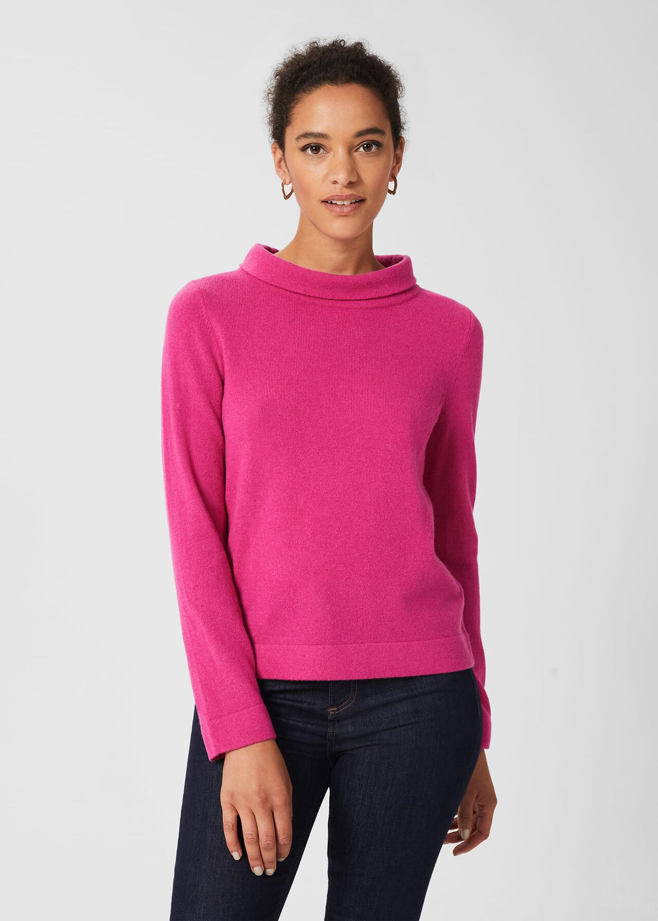 Audrey Wool Cashmere Jumper, Pink, hi-res