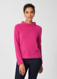 Audrey Wool Cashmere Jumper, Pink, hi-res
