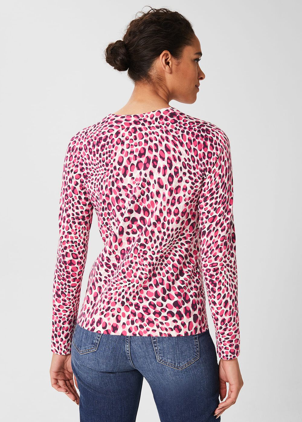 Pamela Cotton Sweater, Pink Multi, hi-res