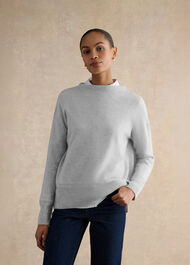Carine Cashmere Jumper, Pale Grey Marl, hi-res