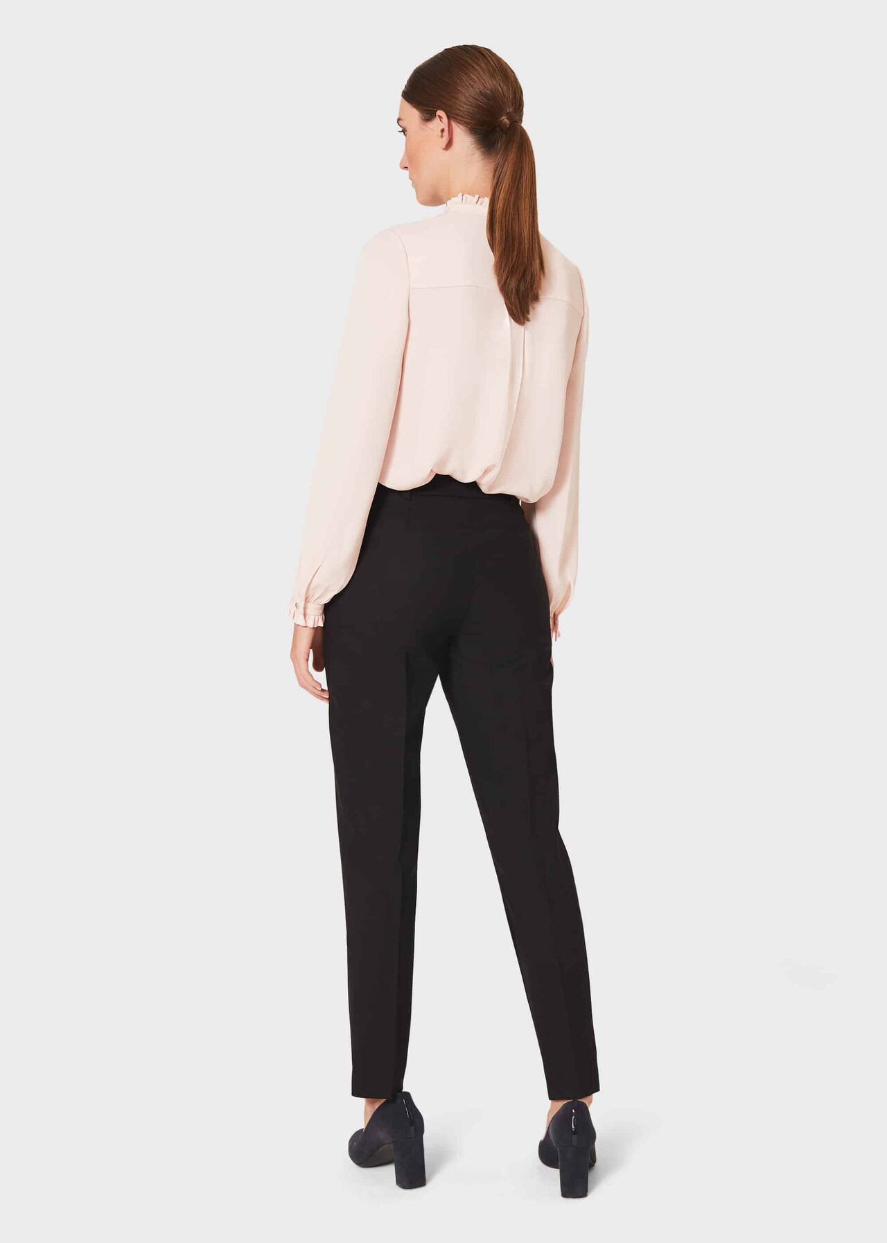 Petite Laurel Wool Blend Tapered trousers With Stretch, Black, hi-res