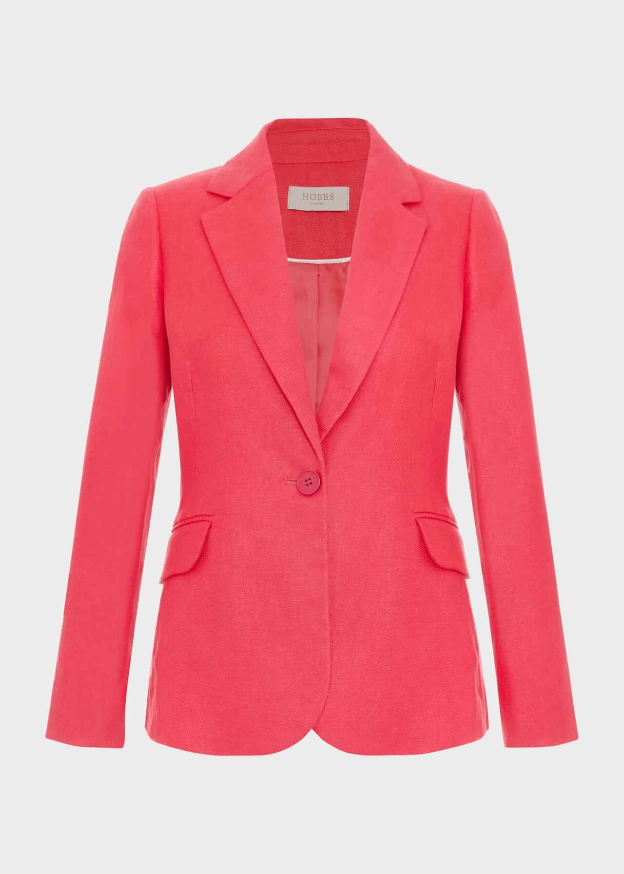 Petite Mirabel Linen Jacket, Raspberry Pink, hi-res