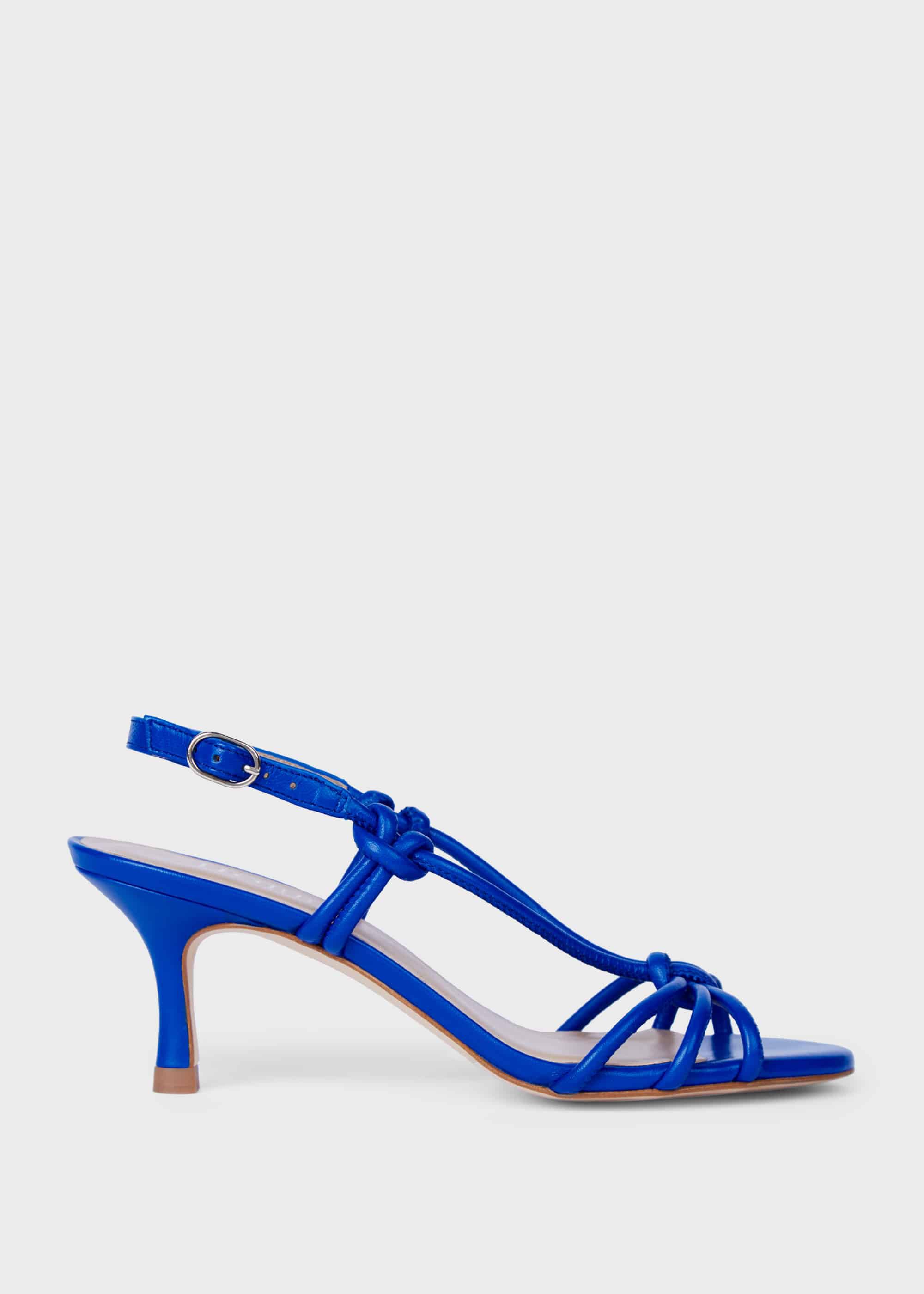 cobalt blue kitten heel shoes