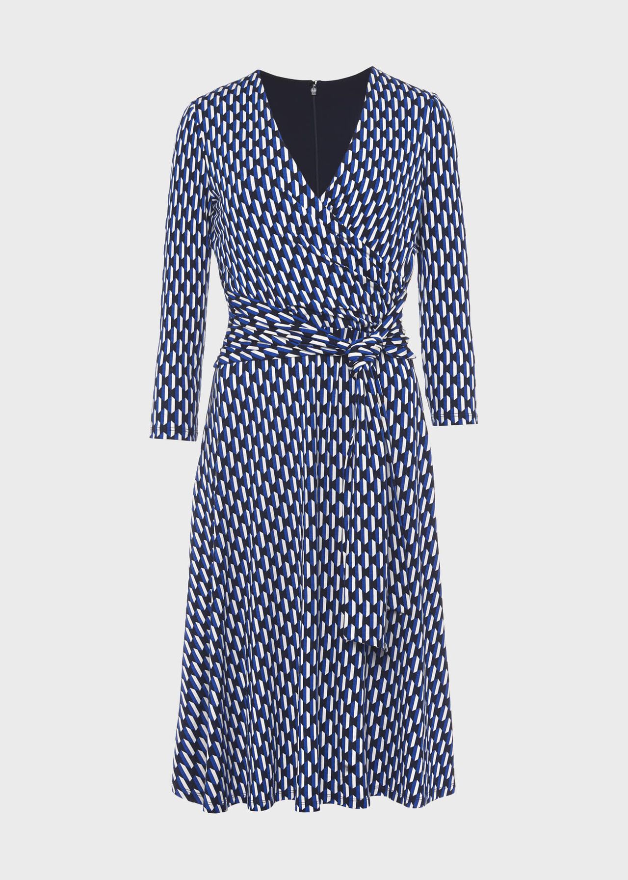 Dina Wrap Dress, Navy Multi, hi-res