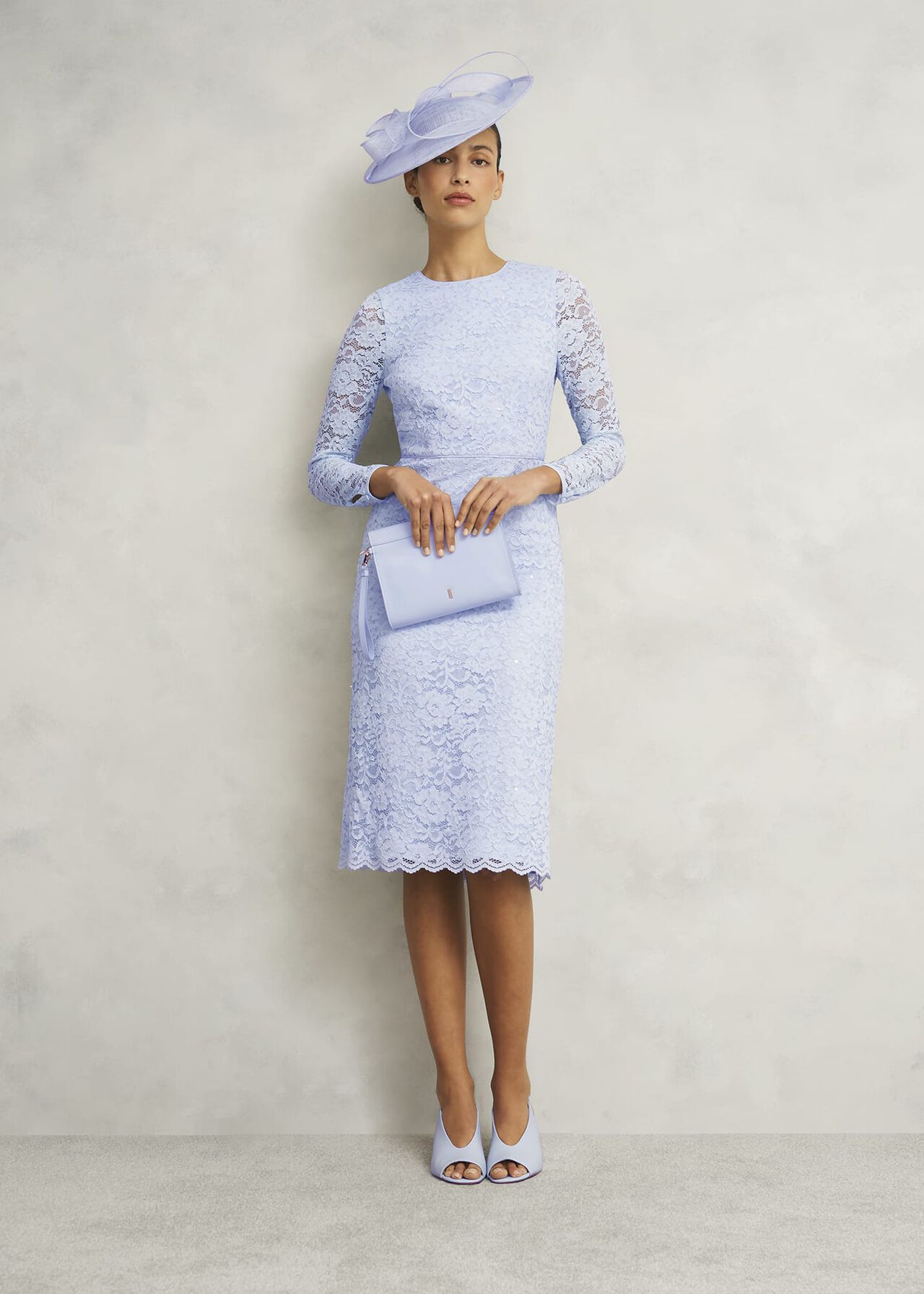 Ottilie Lace Sequin Dress, Pale Blue, hi-res