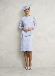 Ottilie Lace Sequin Dress, Pale Blue, hi-res