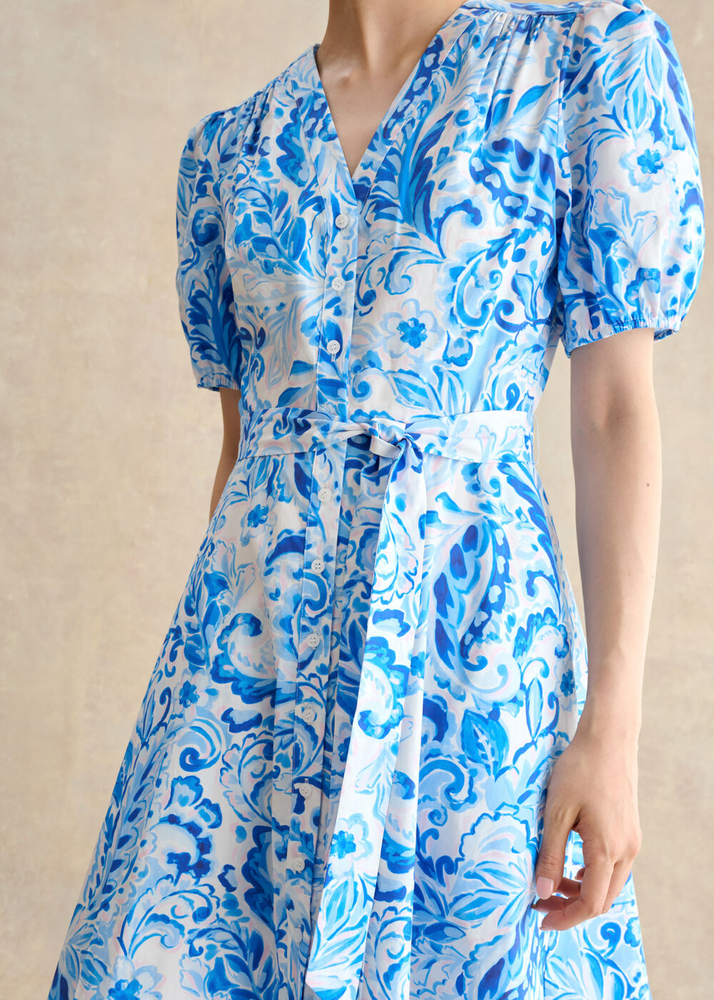 Libby Cotton Paisley Dress, Blue Multi, hi-res
