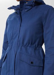 Kyra Waterproof Coat With Hood, Deep Blue, hi-res