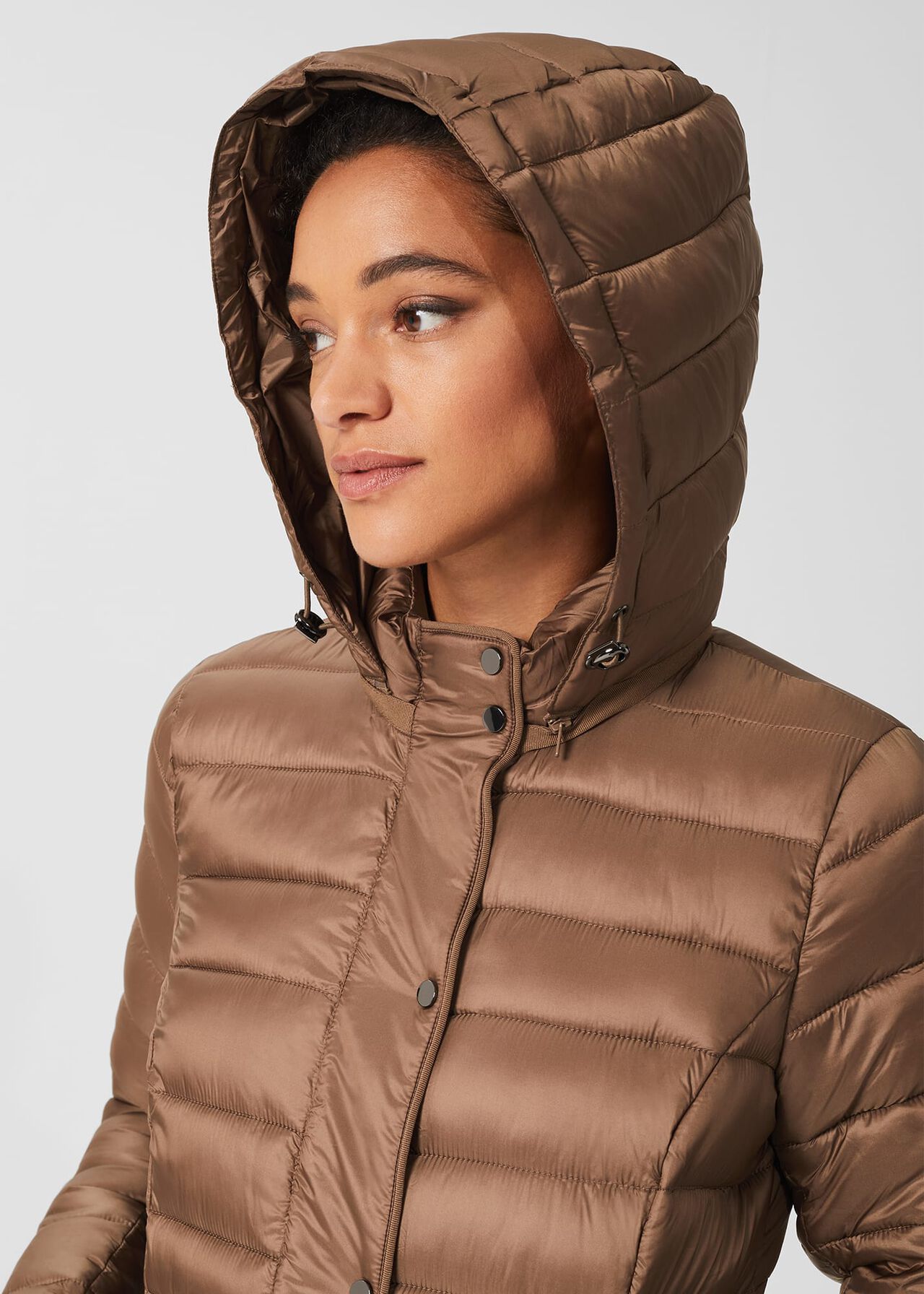 Danika Short Puffer Jacket With Hood, Camel, hi-res