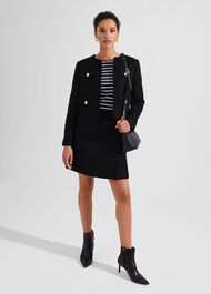 Emmy Skirt With Wool, Black, hi-res