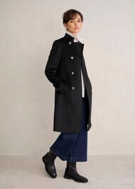 Selina Wool Coat, Black, hi-res