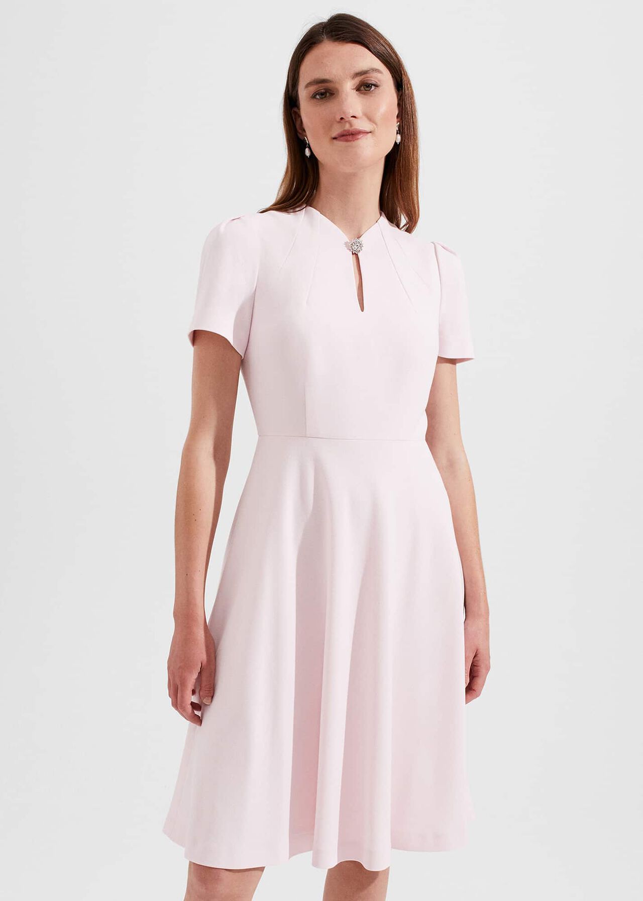 Chara Fit And Flare Dress, Pale Pink, hi-res