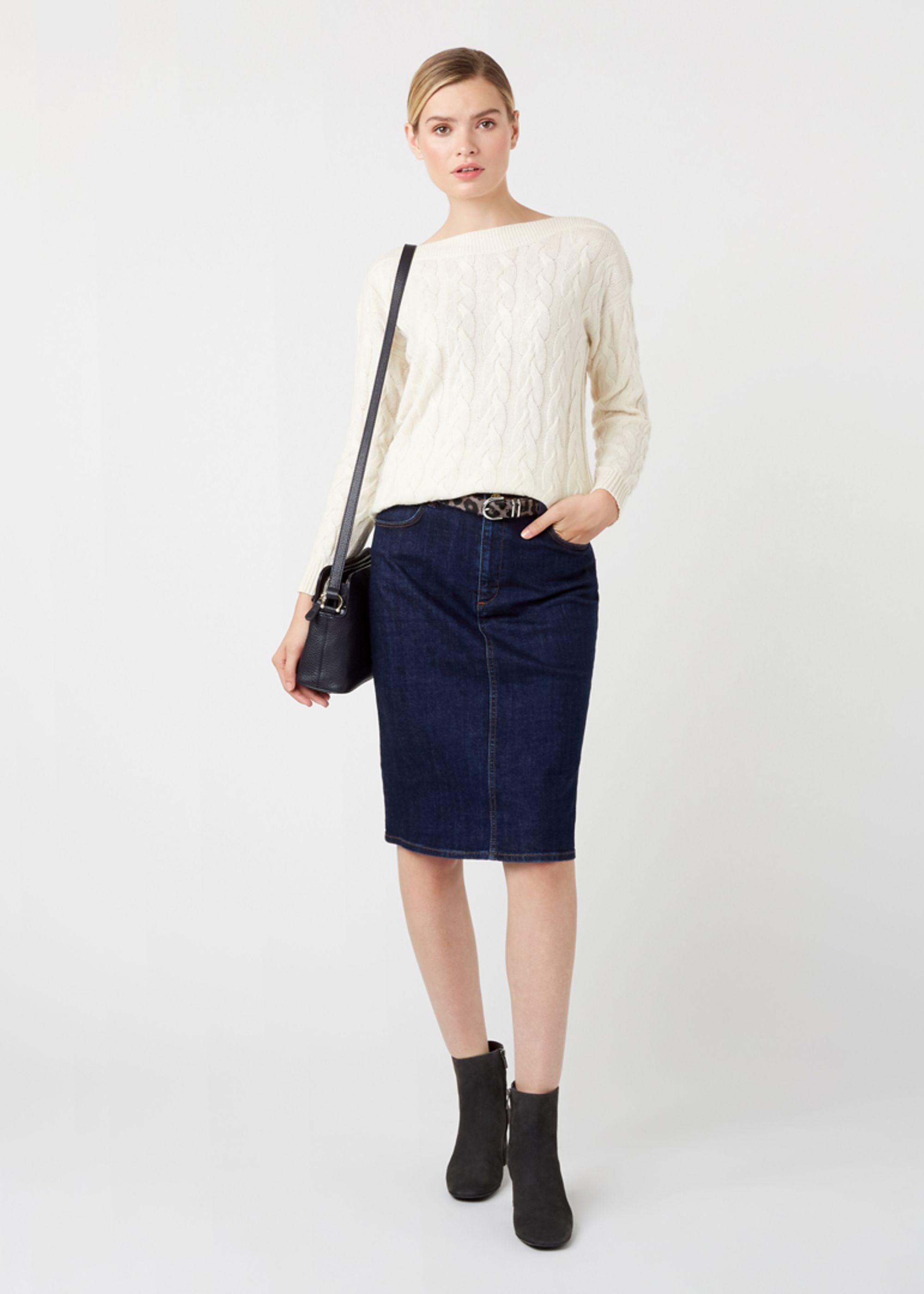 hobbs denim skirt