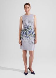 Sofia Jacquard Dress, Pale Blue Multi, hi-res