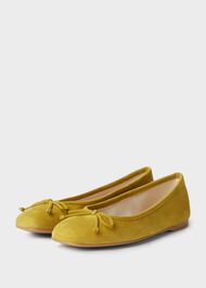 Prior Suede Ballerinas, Chartreuse, hi-res