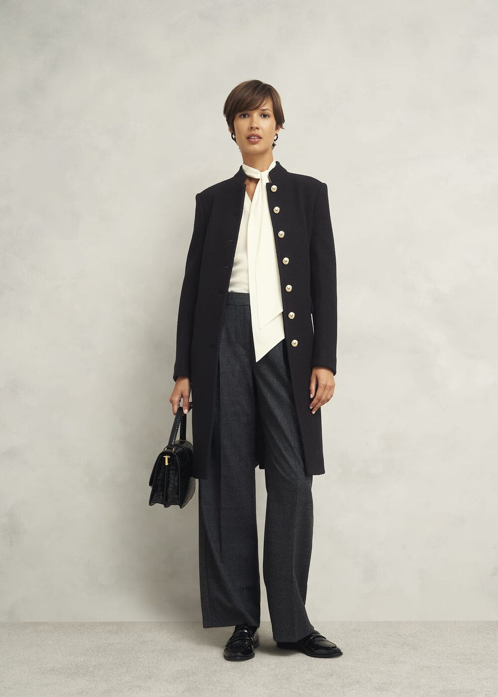Wilma Wool Coat, Black, hi-res