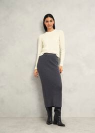 Hoghton Brushed Cashmere Jumper, Warm Ivory, hi-res