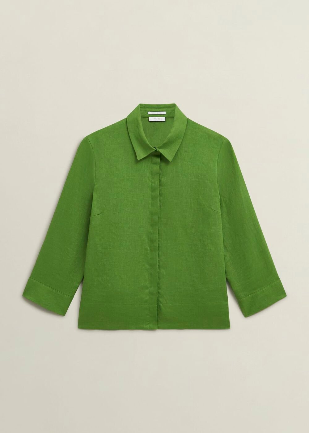 Nita Linen Shirt, Green, hi-res
