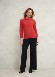 Camilla Cotton Jumper, Scarlet Red, hi-res