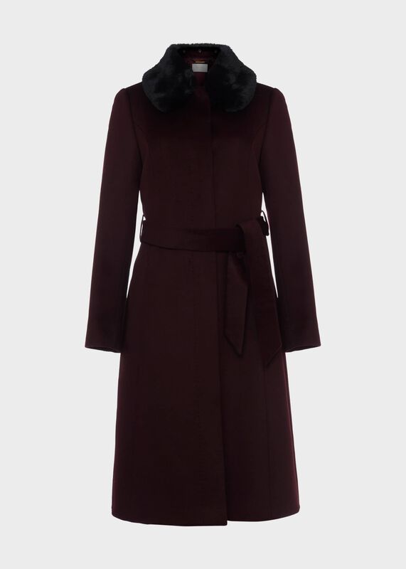 Edeline Wool Coat With Faux Fur Collar