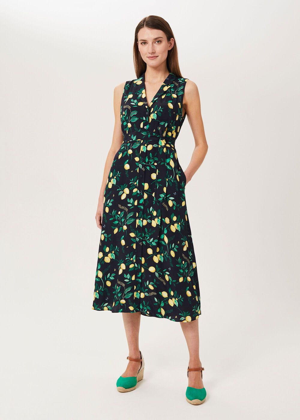 Carina Printed Midi Dress, Navy Multi, hi-res