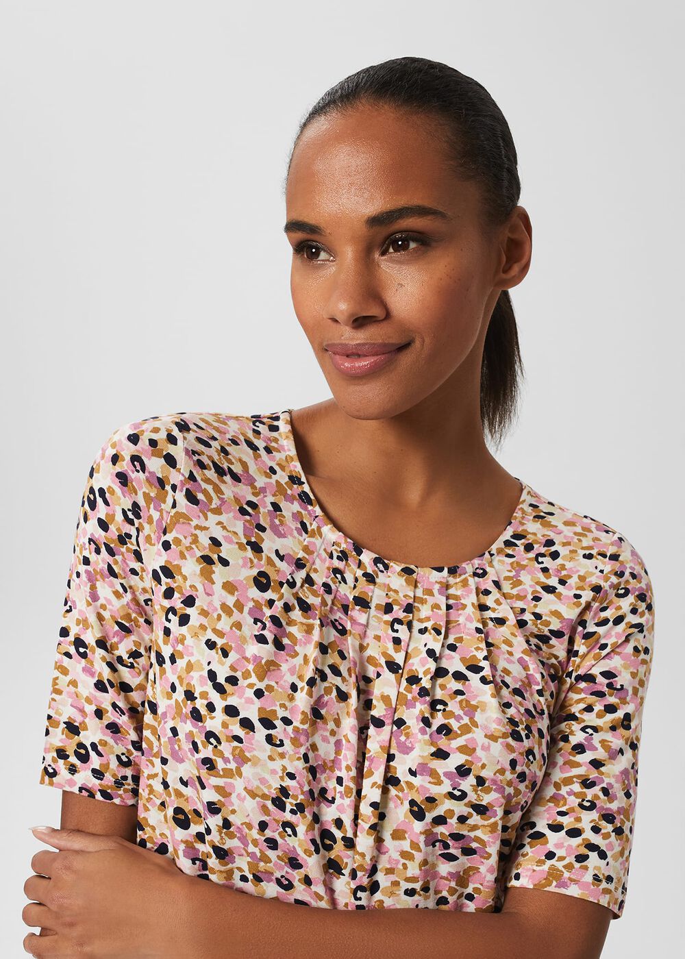 Jacqueline Print Top, Ivory Multi, hi-res