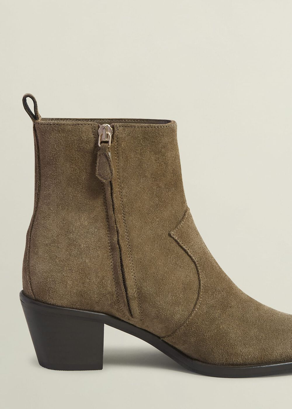 Frankie Suede Western Boots, Dark Tan, hi-res