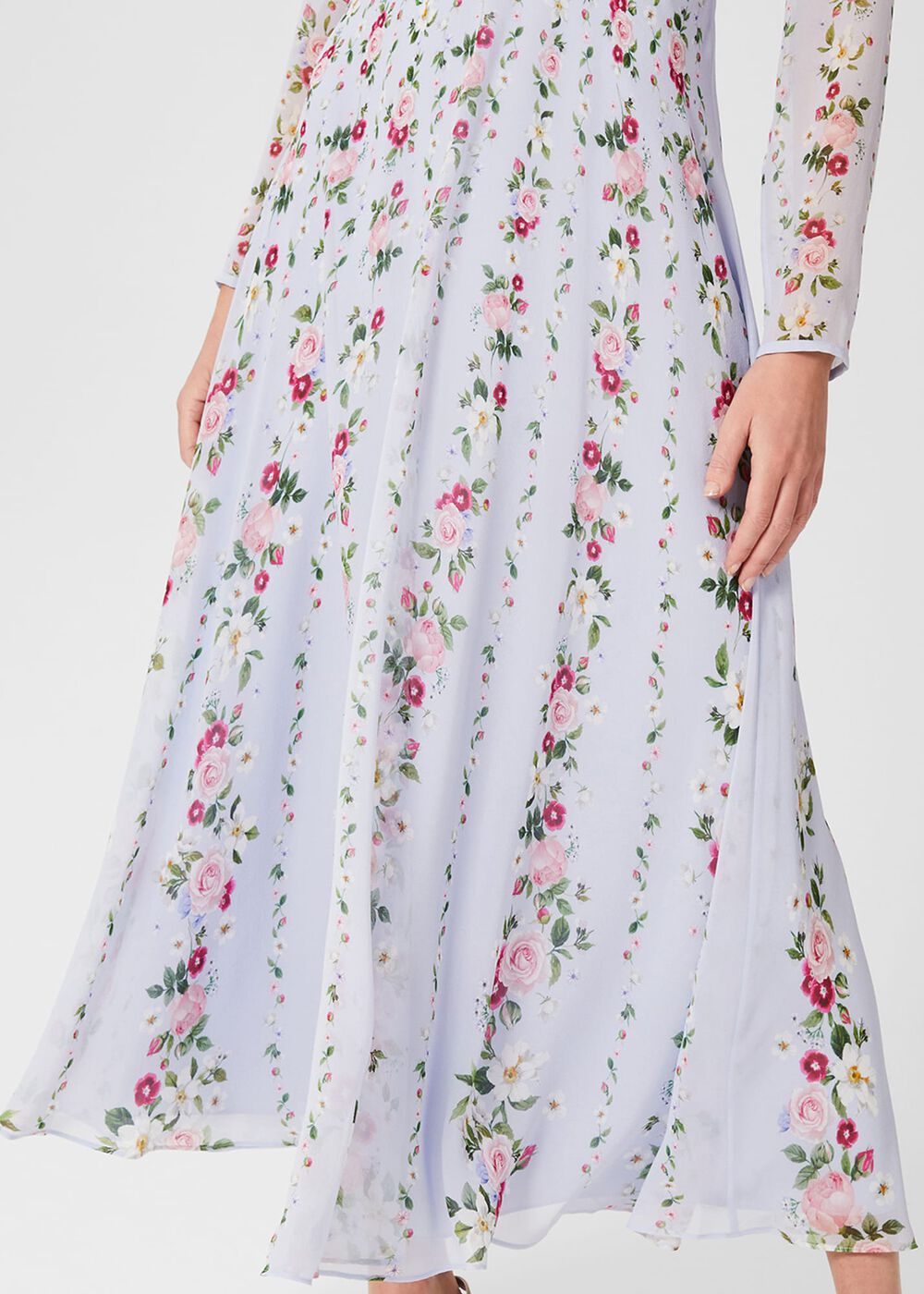 Rosabelle Silk Floral Dress, Blue Multi, hi-res