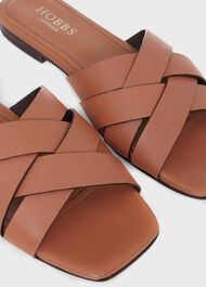 Annie Flats Sandal, Tan, hi-res