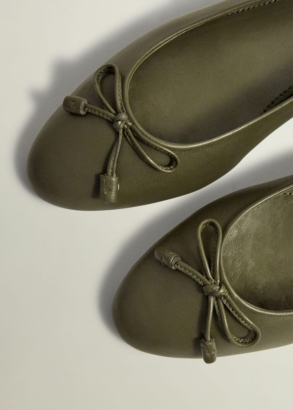 Priya Leather Ballerina, Oregano Green, hi-res