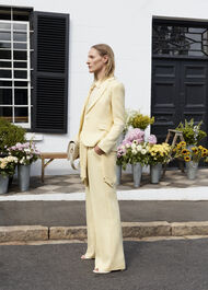 Adalee Linen Wide Leg Trousers, Soft Yellow, hi-res