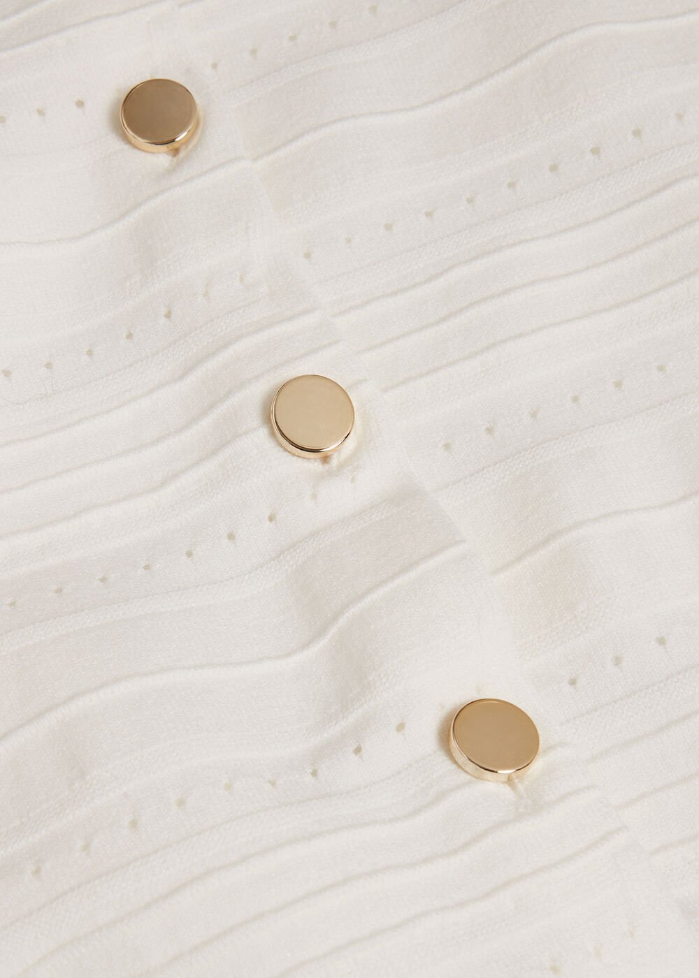 Mimi Pointelle Short Sleeve Cardigan , Ivory, hi-res