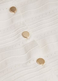 Mimi Pointelle Short Sleeve Cardigan , Ivory, hi-res