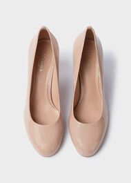 Sonia Suede Block Heel Court Shoes, Nude, hi-res