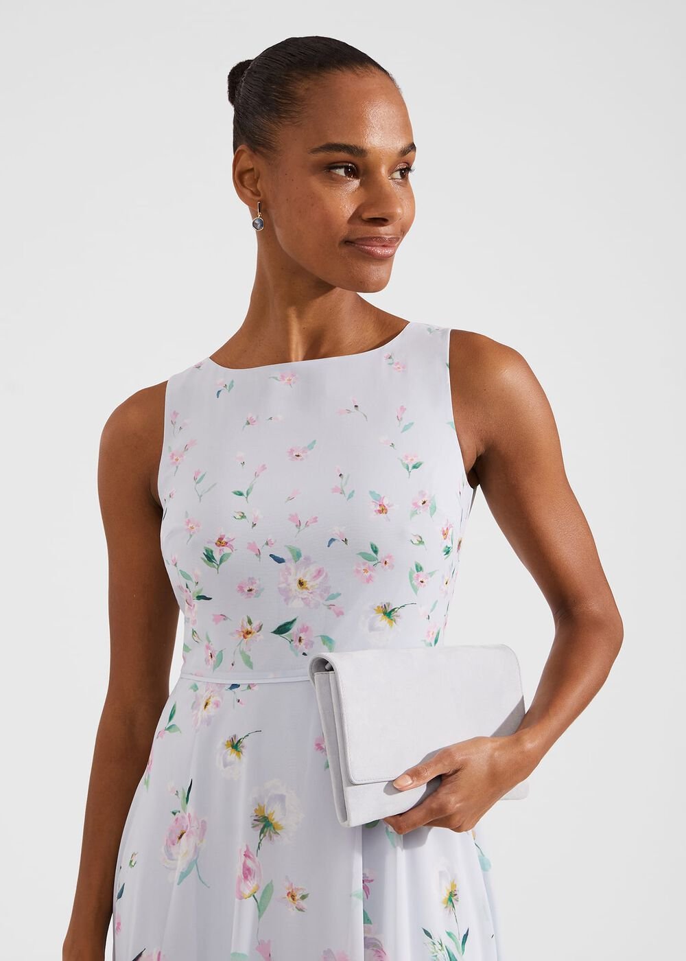 Chelsea Suede Clutch Bag, Pale Blue, hi-res