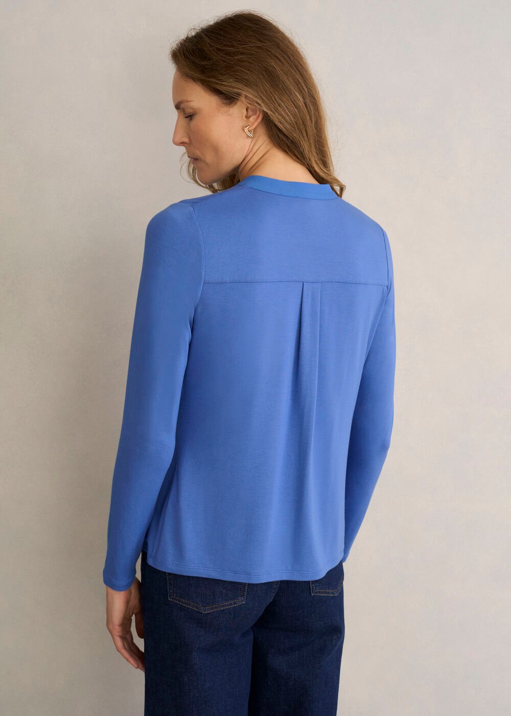 Tiana Pleat Front Top, Thistle Blue, hi-res