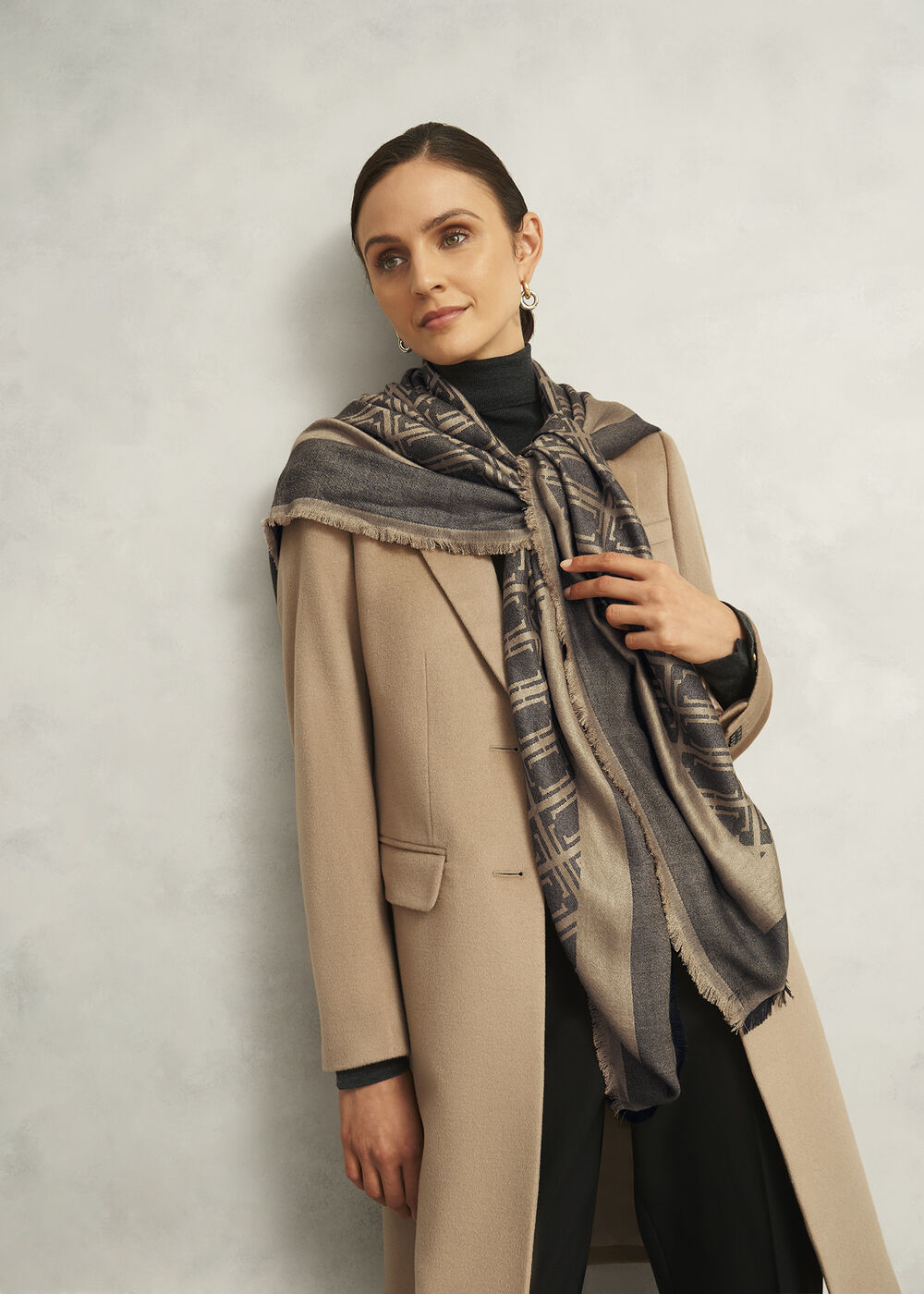 Mora Scarf, Black Camel, hi-res