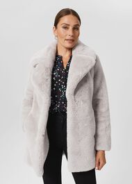Bethany Faux Fur Coat , Silver Grey, hi-res
