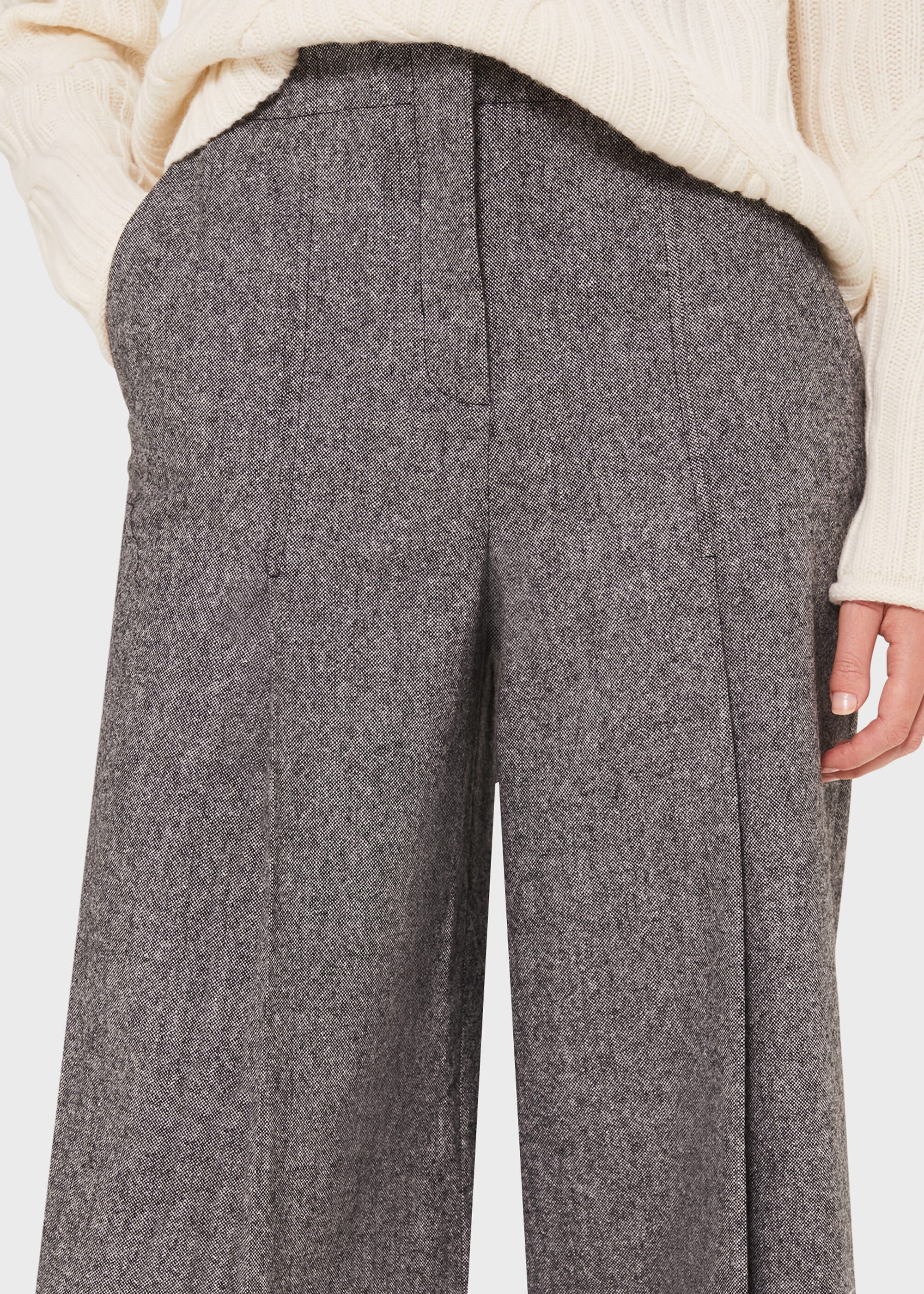 Dina Tweed Wide Culottes With Wool
