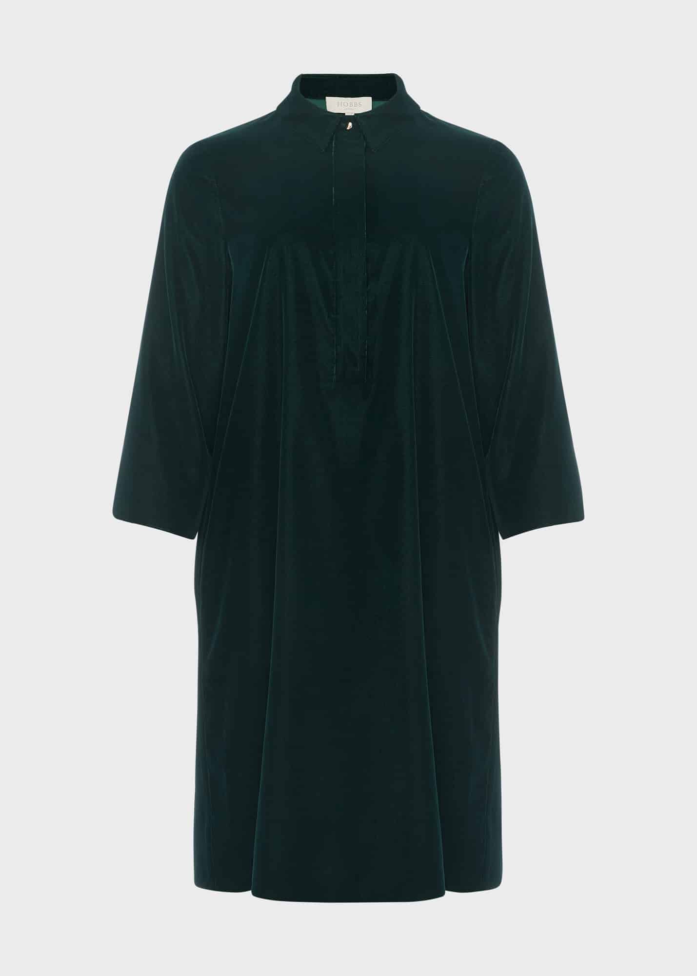 hobbs green velvet dress