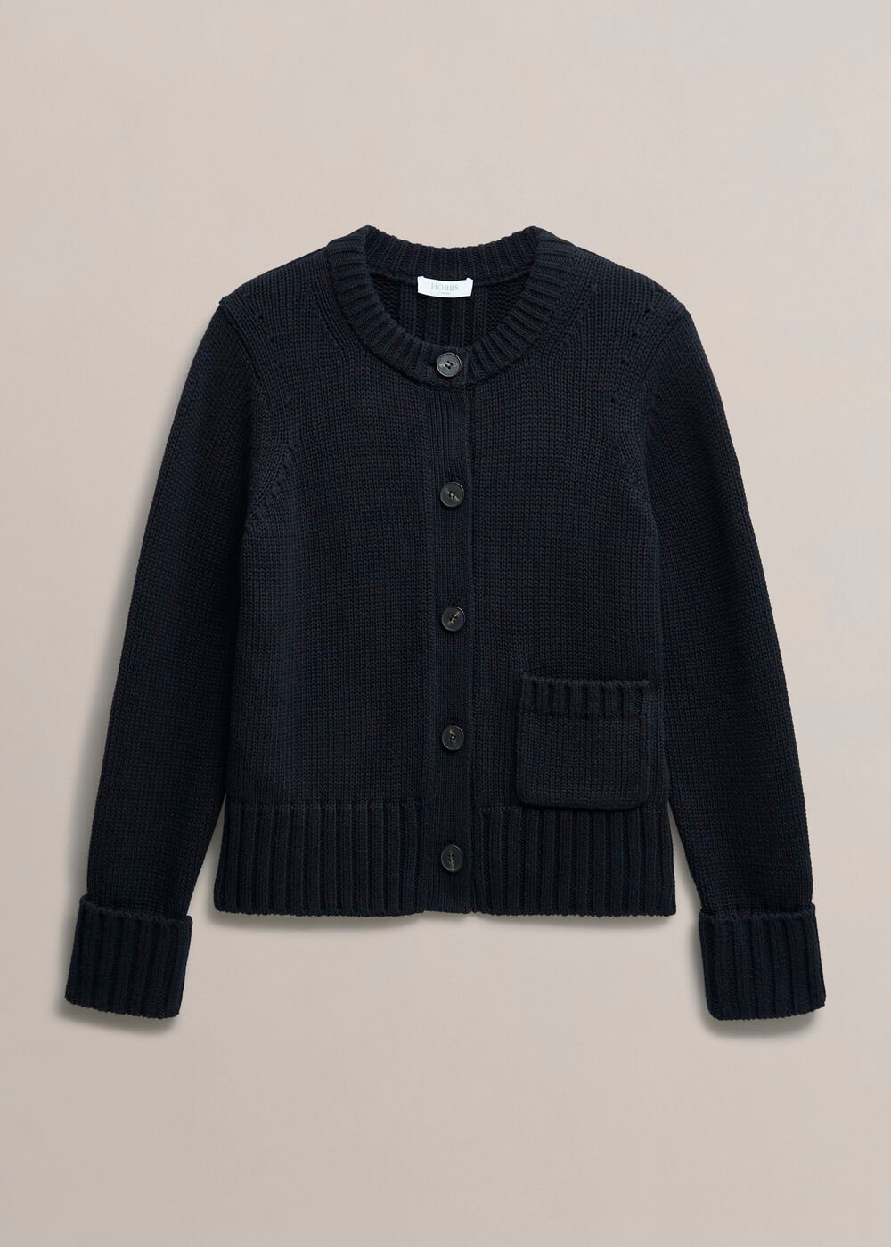 Coco Cotton Cardigan, Navy, hi-res