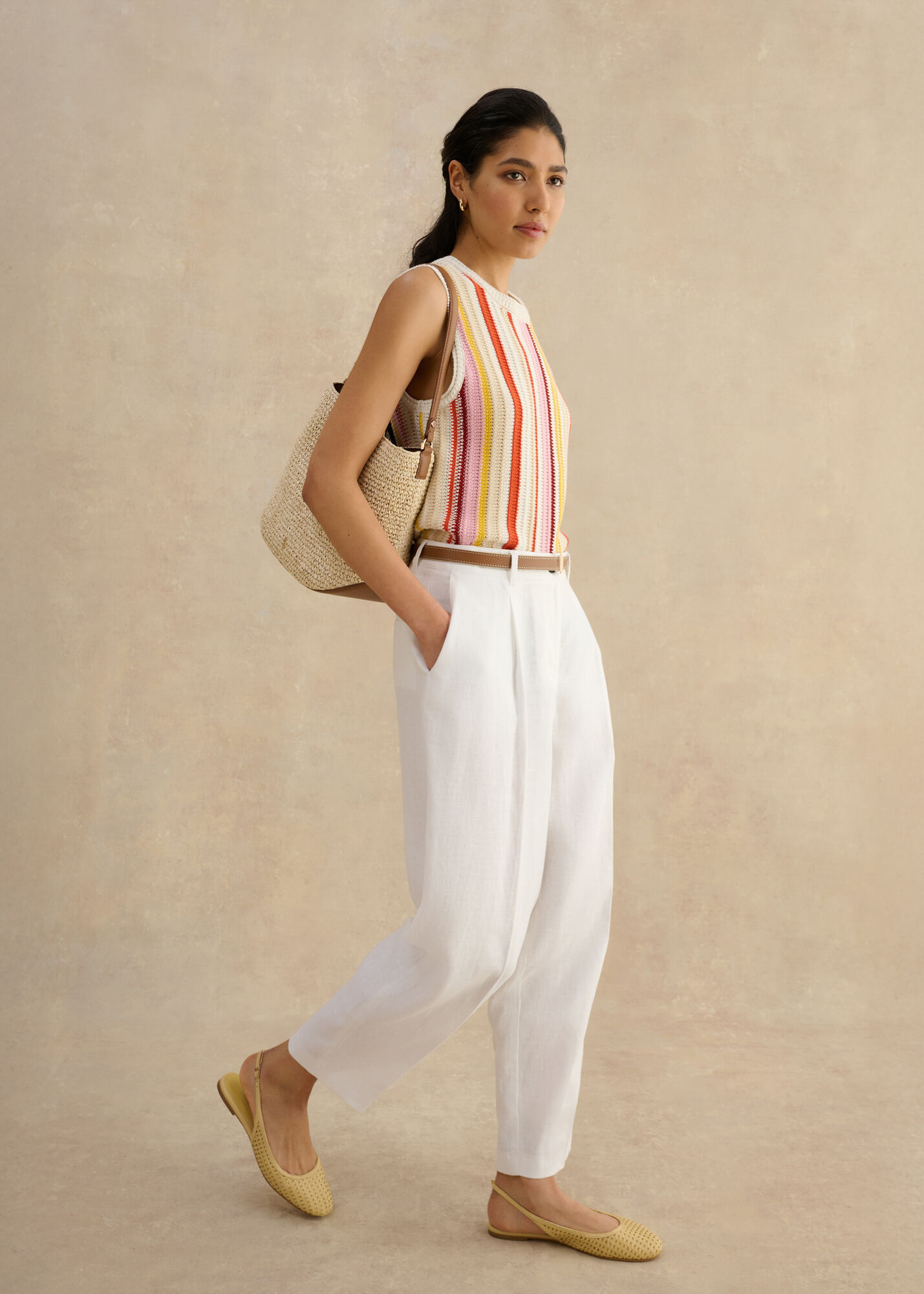 Zadie Cotton Stripe Knitted Tank | Hobbs ROW |