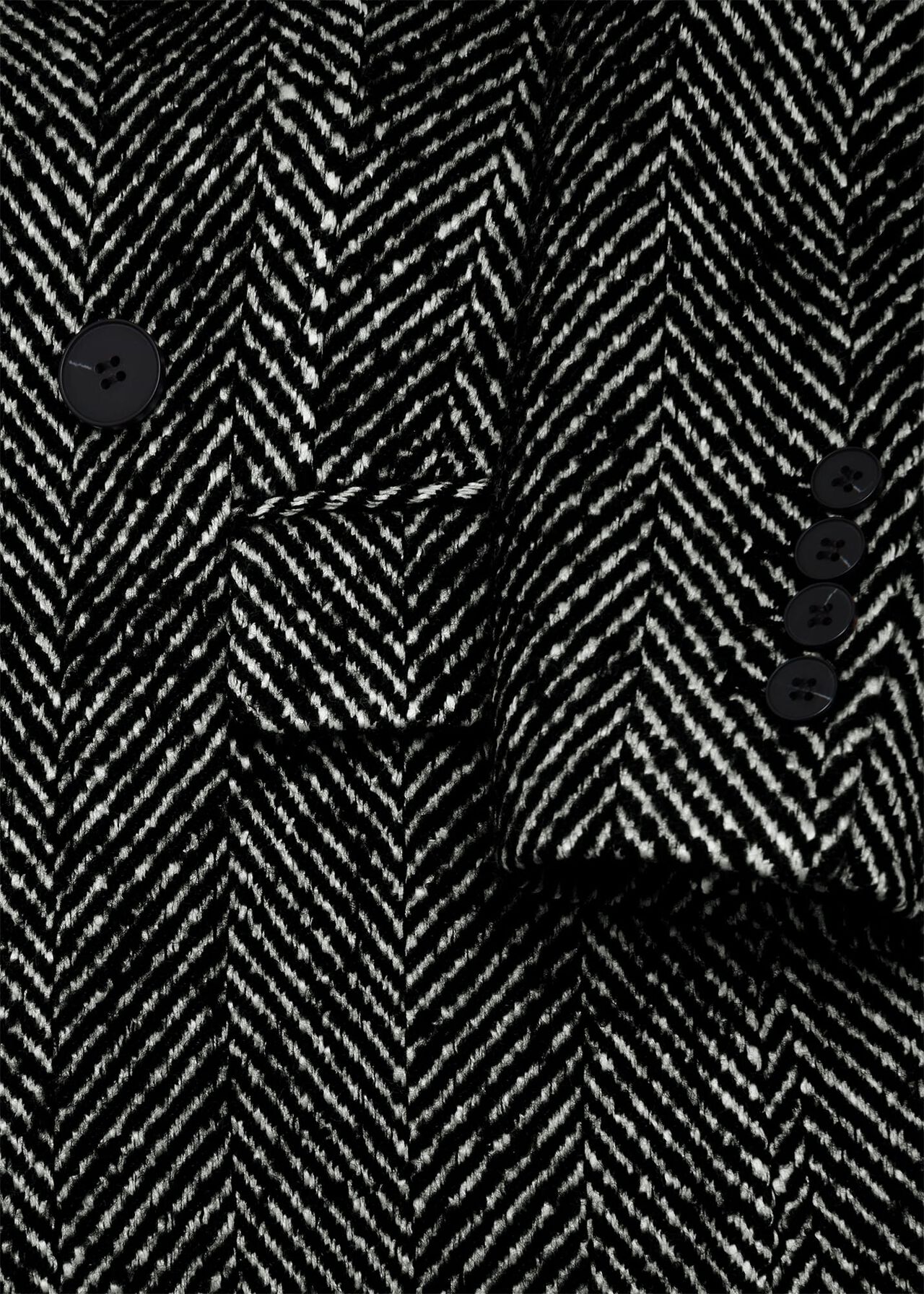 Skye Coat With Wool, Black White, hi-res