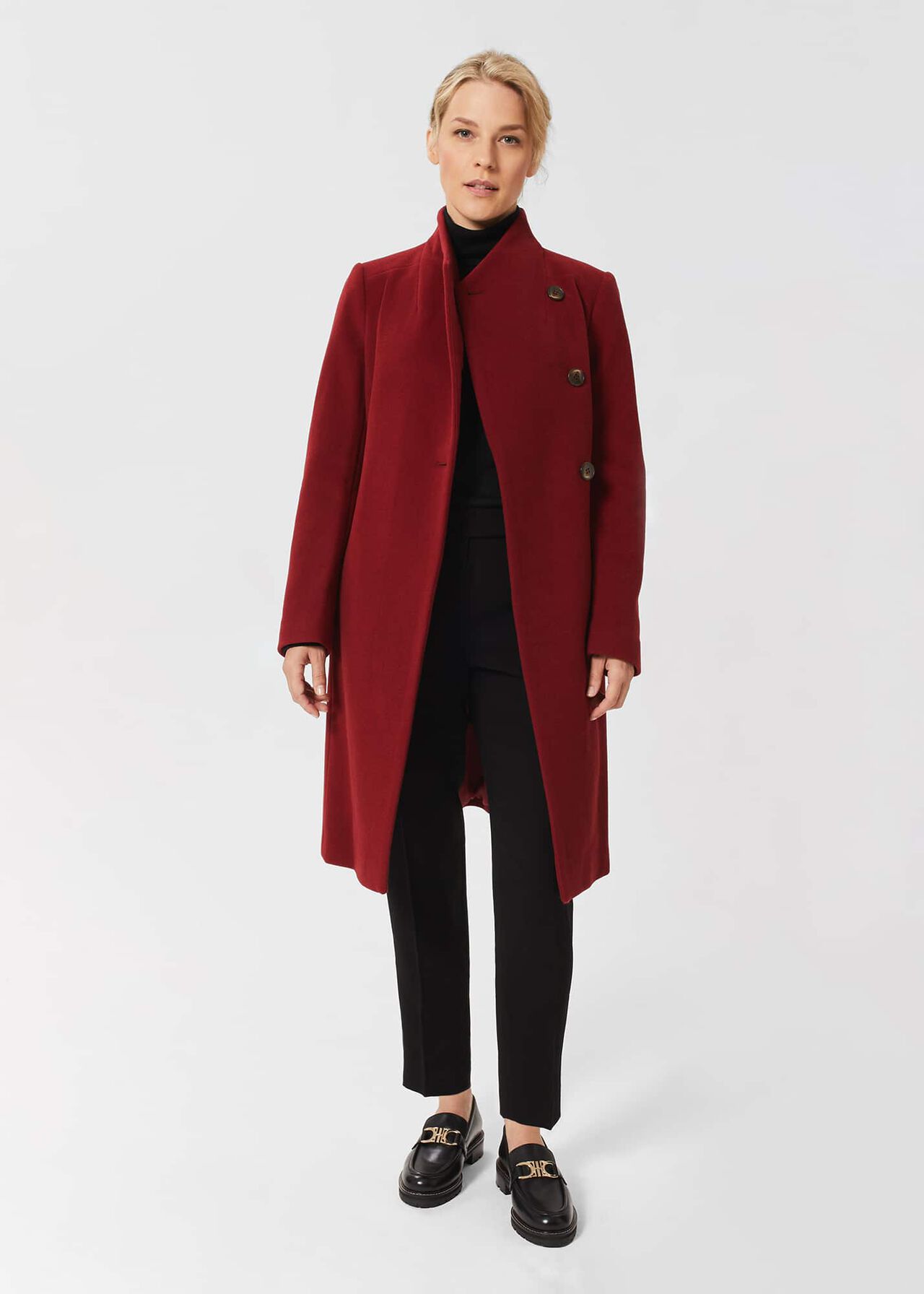 Petite Asher Coat, Vermillion Red, hi-res