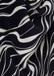 Clarice Printed Shirt Dress, Navy Buttrcream, hi-res