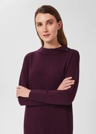 Talia Knitted Dress With Cashmere, Dark Plum, hi-res
