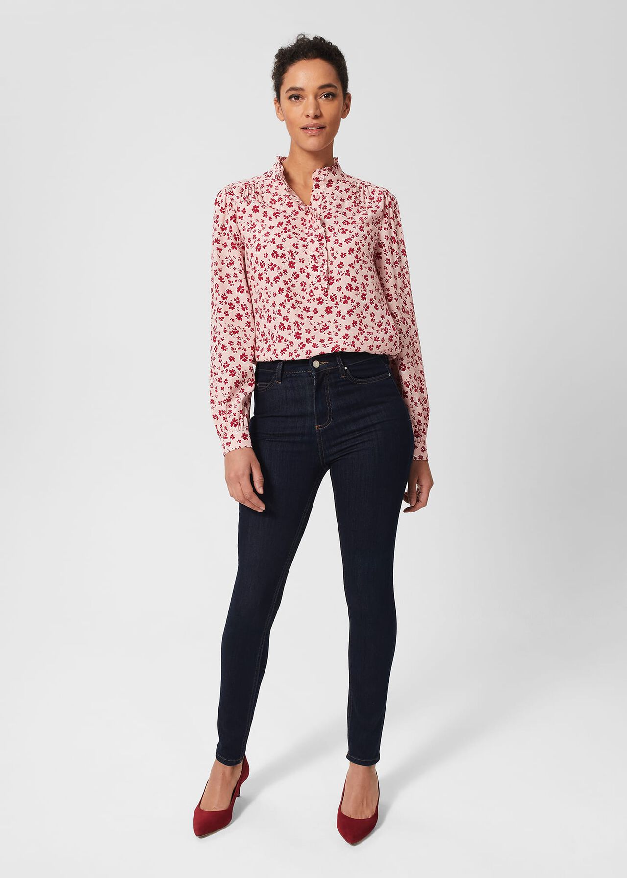 Lillian Blouse, Pink Multi, hi-res
