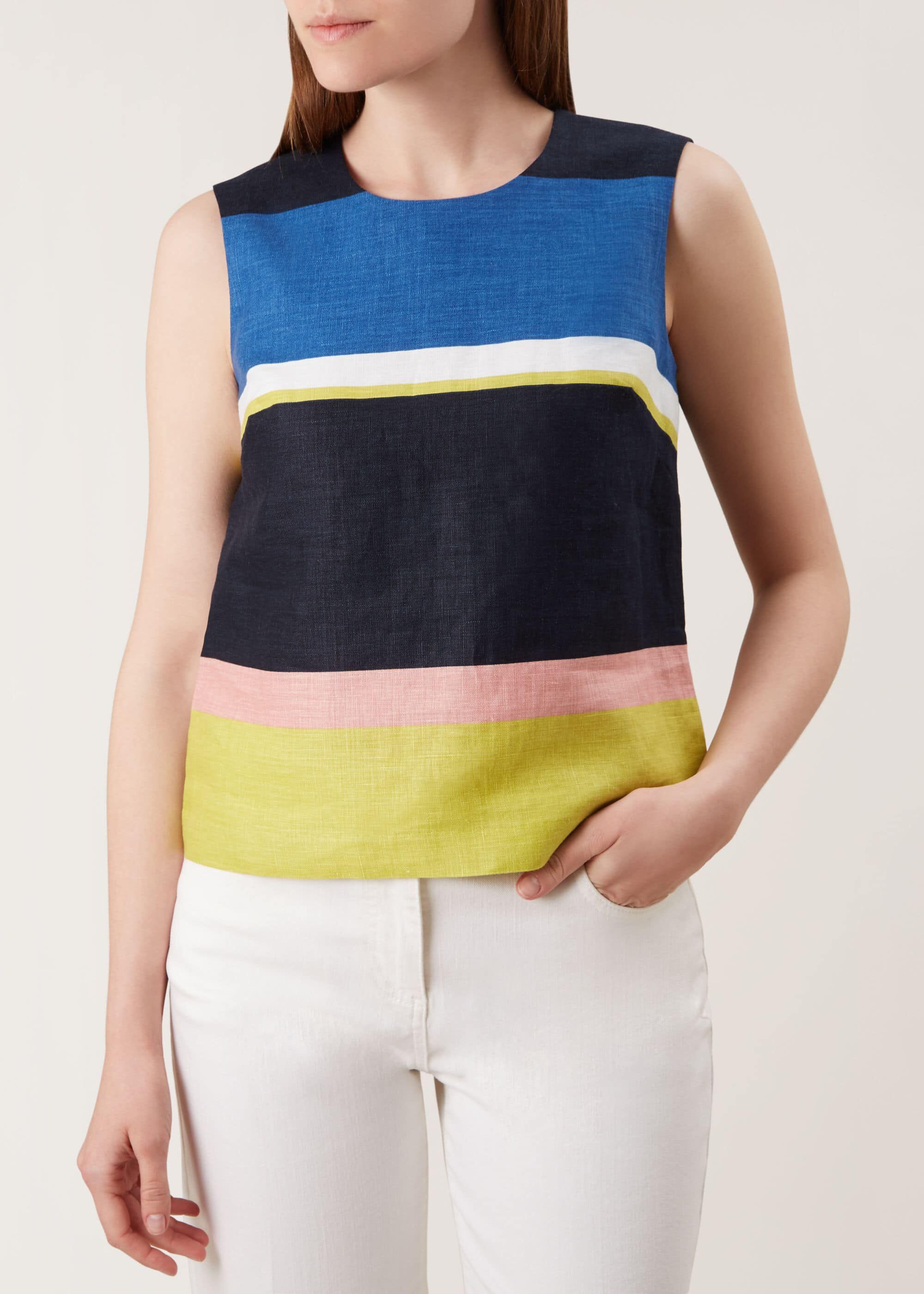 hobbs-striped-ives-linen-top-blouse-sleeveless-ebay