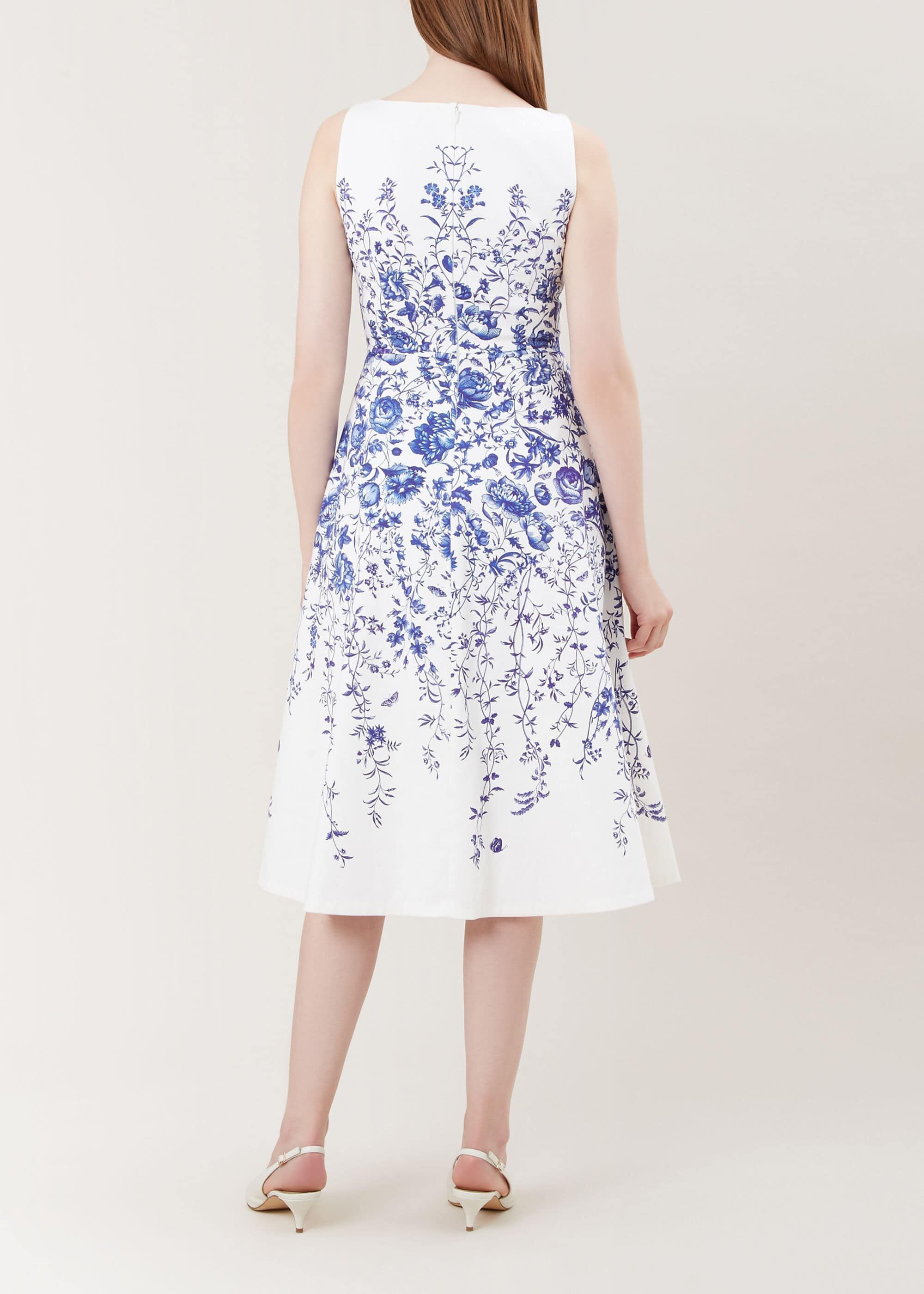 Hobbs Floral Evelyn Dress Mid Calf Fit & Flare Dress Sleeveless | eBay
